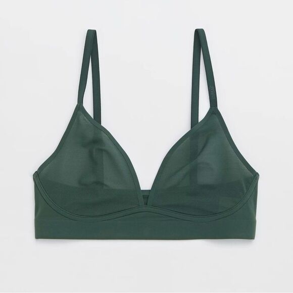 NWT Aerie SMOOTHEZ Mesh Bralette Sycamore Womens Size Extra Small - Picture 4 of 10